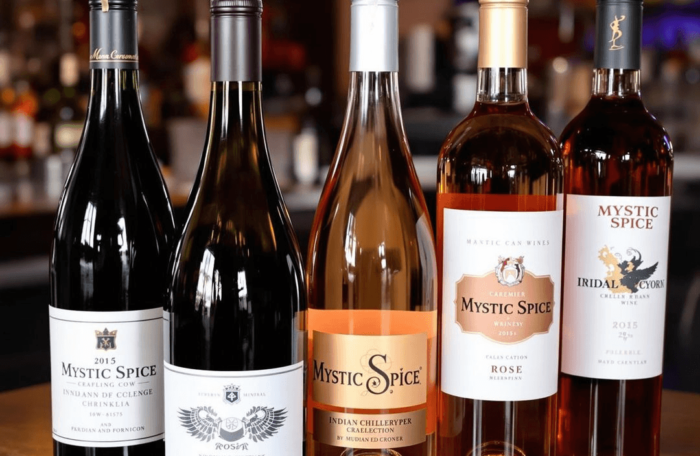Red, White, and Rosé Wines at Mystic Spice Indian Bar in South Charlotte.
